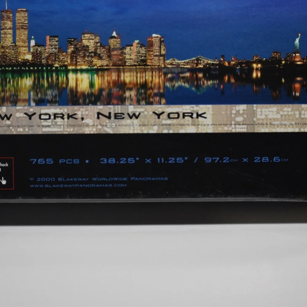 New York New York Panoramic Puzzle 3 Feet Wide 750 Piece Twin Towers Sealed